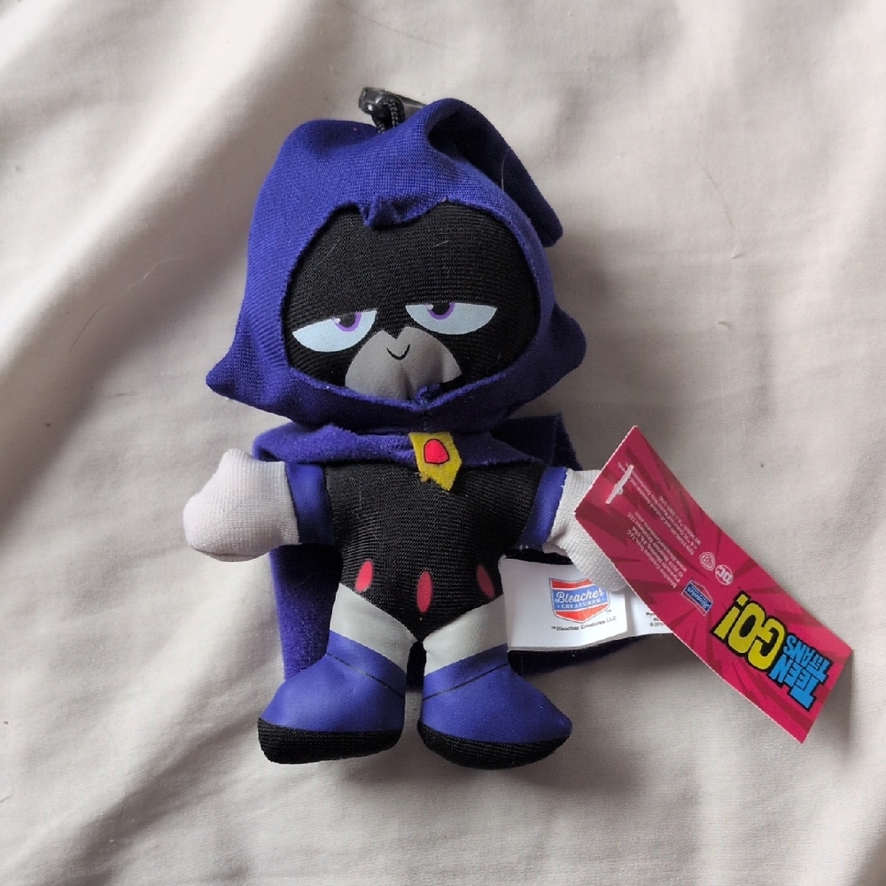 Teen Titans Go Raven Plush Keychain With Tags 4" Clip Bleacher Creatures